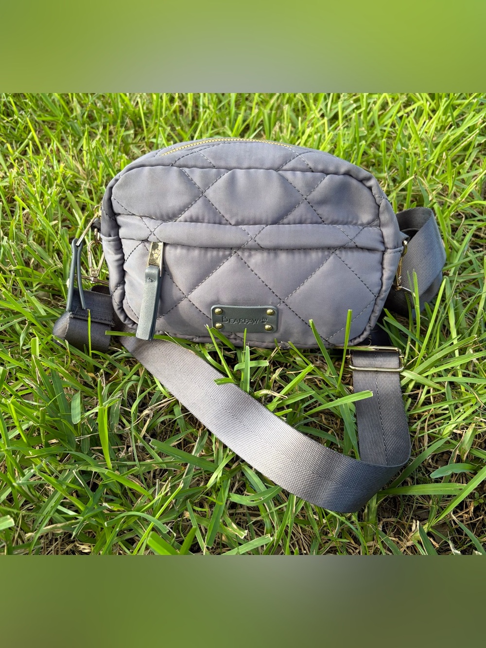 BearPaw Quilted Taupe Crossbody Bag